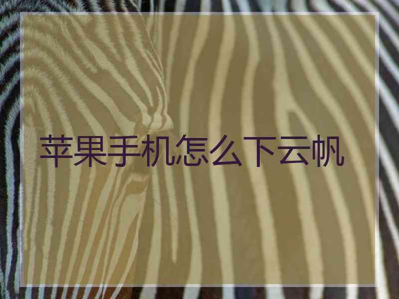 苹果手机怎么下云帆