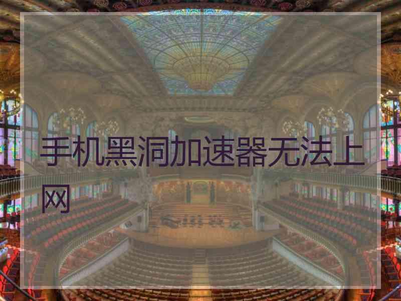 手机黑洞加速器无法上网